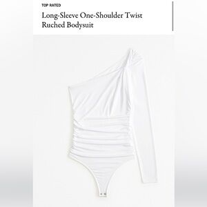 Abercrombie One Shoulder Twist Ruched Bodysuit